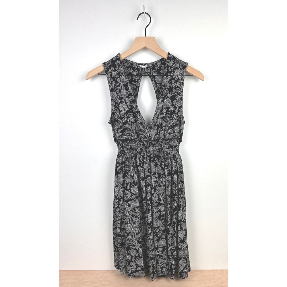 Roxy Women's Black &‎ White Floral Print Sleeveless Mini Dress XS